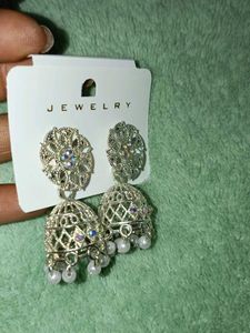 Silver Jhumka Earrings