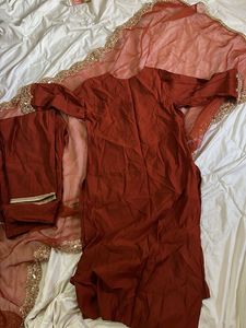 indo era Brown sequins kurta set