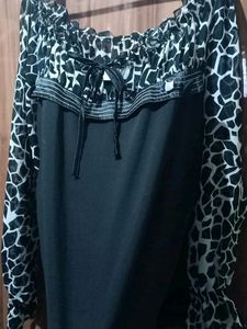 Blousy Black Silk Top For Womens