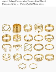 Jewels Galaxy GOLD PLATED STAKABLE FINGER RINGS