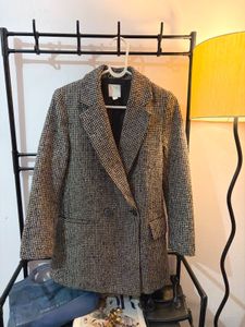 Houndstooth Double-Breasted Blazer