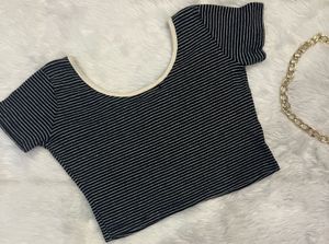 Veranda striped Ribbed Crop Top