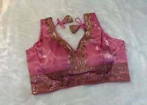 Elegant Pink Embroidered Blouse