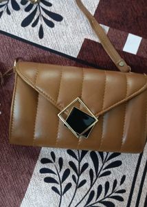 Trendy Brown Sling Cum Clutch