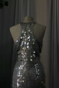 Mango Luxe Sparkling Silver Sequin Dress