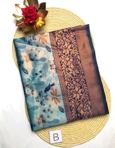 Green &amp; Blue Silk Saree