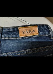 ZARA Ripped Brand New Blue Denim Jeans