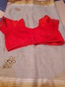 Cotton Work Saree With Stitched Blouse