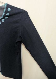Denim Jacket With Blue Details