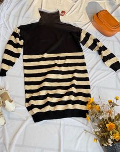 Striped Turtleneck Dress