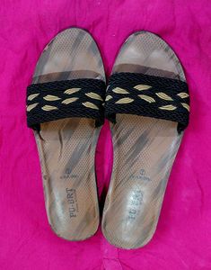 Trendy PU-BRT Women’s Slip-On Slippers (Uk 5-7) 🤎