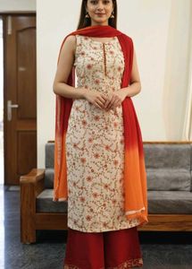 Elegant Floral Print Kurta Set