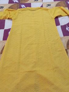 Yellow Embroidered Kurti