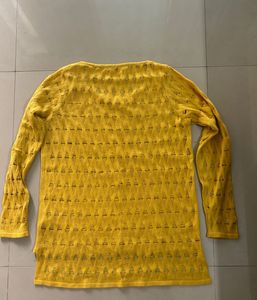 Yellow Knit Long Sleeve Top