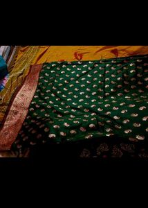 Pure silk banarsi saree with stitched blouse