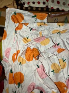 Pumpkin Print shirt Pajama Set