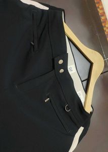 Black Trouser Pant White Line Both Side 30 Waist