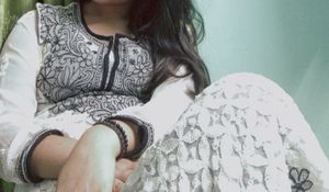 Black &amp; White Embroidered Chikankari Kurti