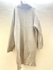 Turtle Neck Ribbed Jumper Sweater Dress