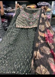 🔥 Designer Grey Lahenga 🔥