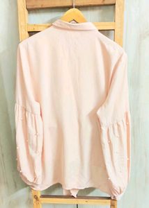 Blush Peach Pearl Sleeve Top size-46