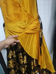 Elegant Mustard &amp; Floral Dress