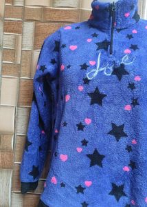 Cute Star &amp; Heart Fleece Sweater