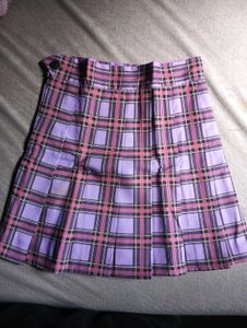 Purple Plaid Korean Skirt