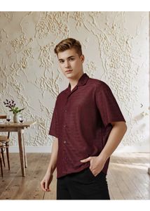 Burgundy Patterned Shirt