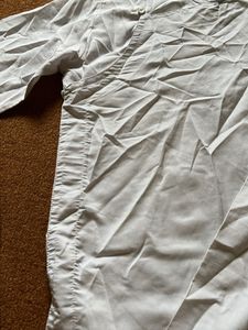 White Mandarin Collar Shirt