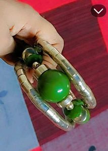 Silver Green Bracelete