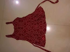 Red &amp; White Sleeveless Top