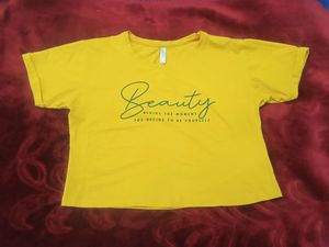 Yellow Crop Top With rich Fabric And Colour