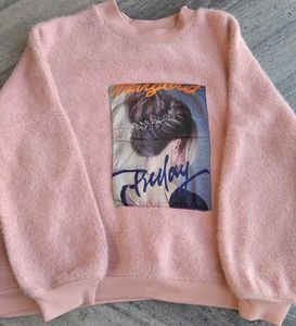Pink Graphic Patch Sweatshirt