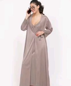 Satin Nightsuit with Lace Detail