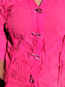 Pink Top with Unique Buttons