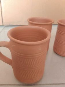 Rustic Clay Mugs (Set of 3)