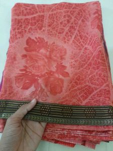 78)New Pink Lace Saree