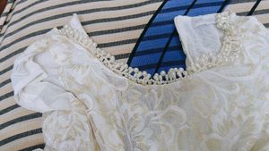 Office White &amp; Gold Party Dress