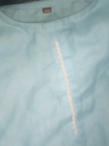 Blue Kurta Set with Lace Detail