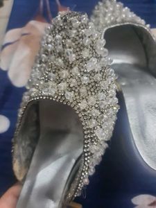 silver pearls heels size6 TODAY SALE🎊
