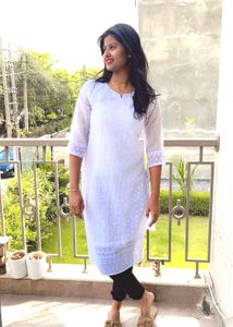 White Chikankari Kurti