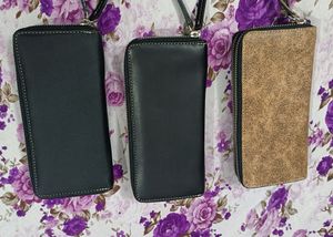Leather Double Metal Zipper Womens Purse 3 Pcs