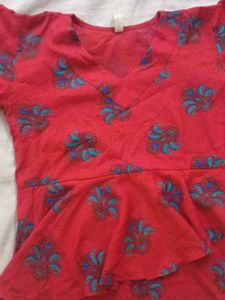 Red Floral Top