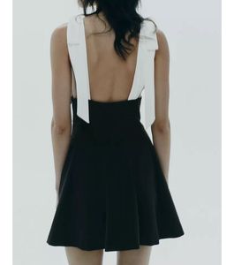 ZARA Contrasting Short Dress With Bows On Straps