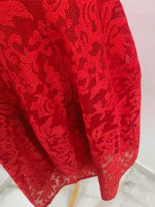 Red Lace Fit &amp; Flare Dress