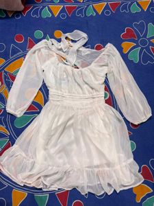 White Sheer Mini Dress