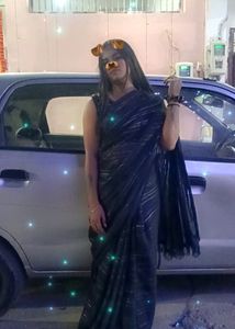 Black Saree With Blouse Kapda