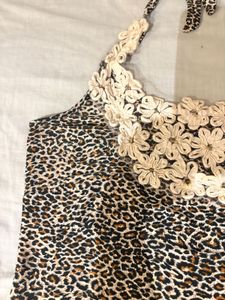 Beautiful Leopard Floral Halter Top