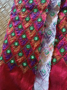 🔥Multicolored Unstitched Blouse Material